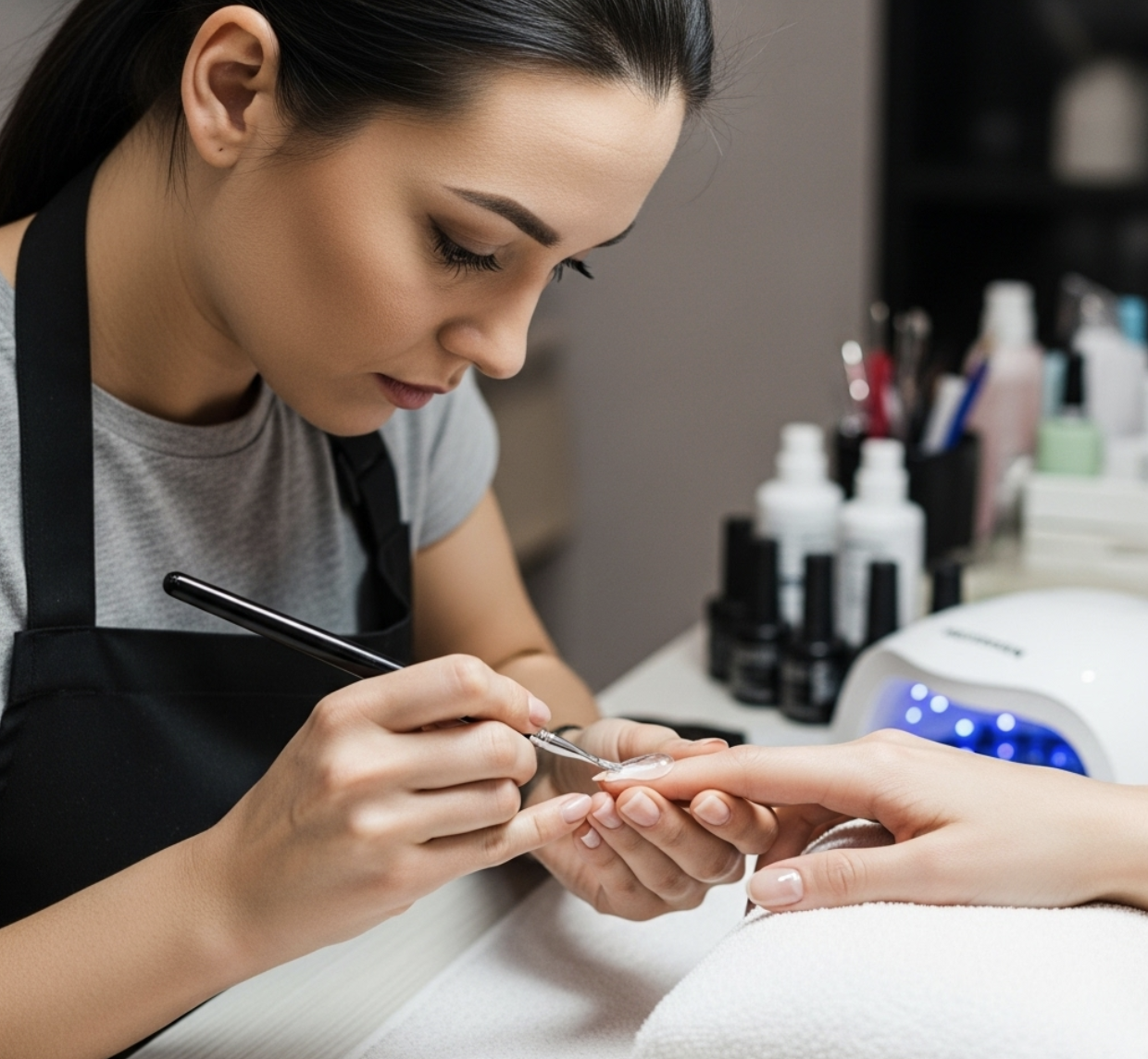 Gel polish application