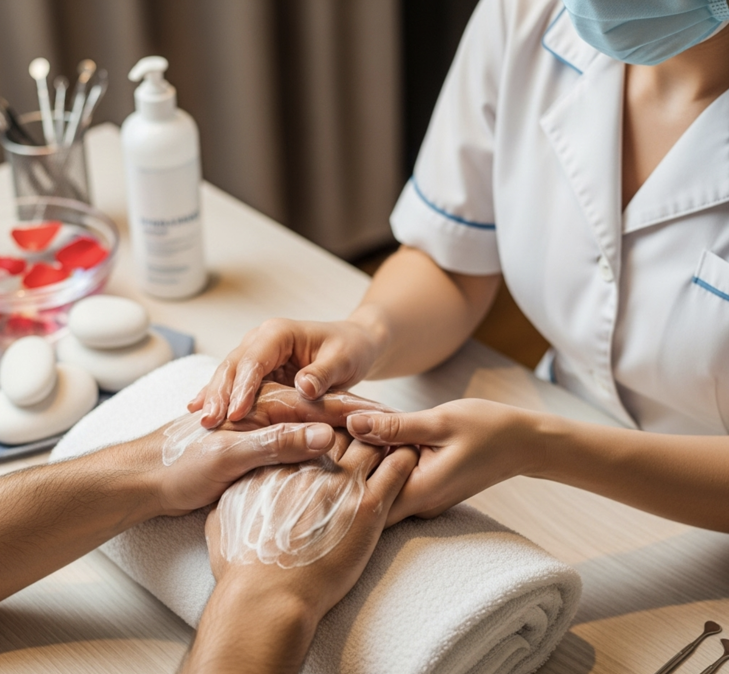 Relaxing extended arm and hand massage
