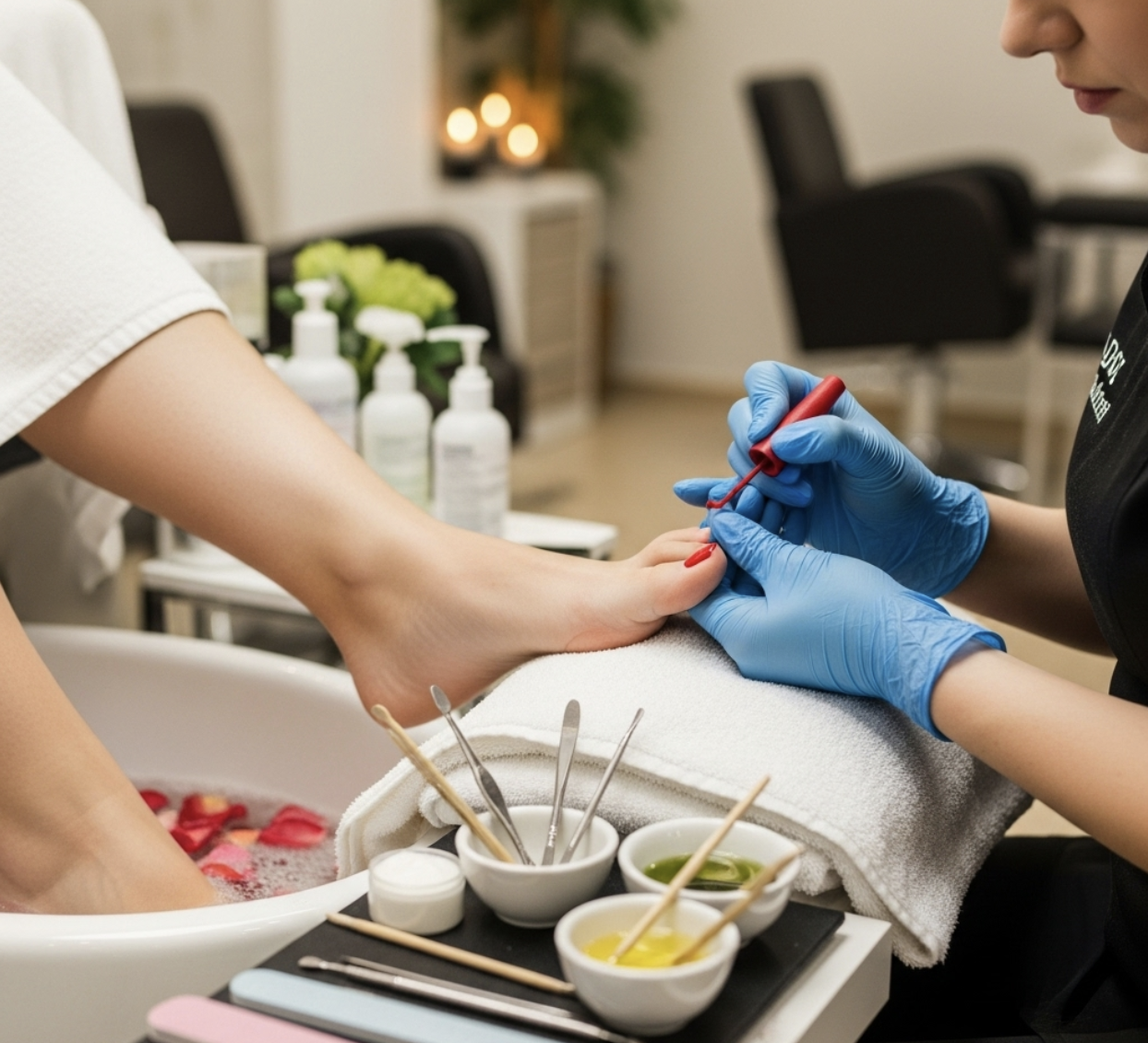 A relaxing spa pedicure